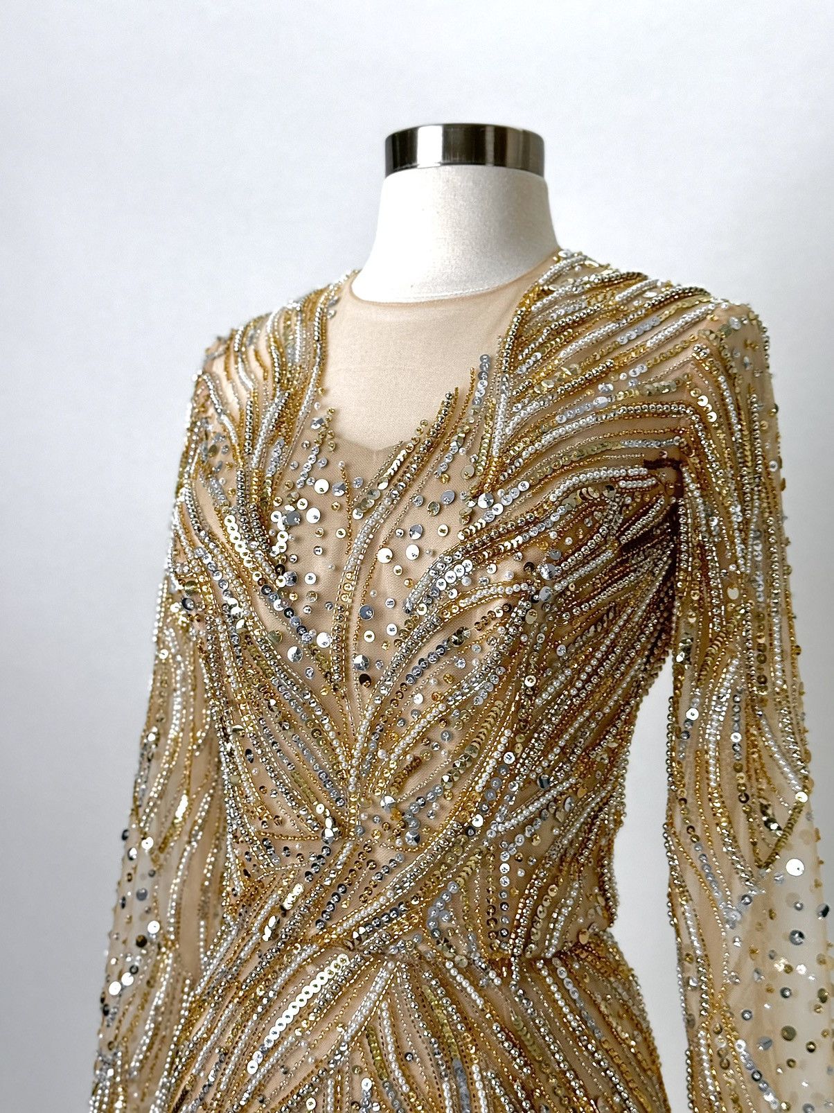 Other Brand New US 8 Anna Augusta Maxi Gold Evening Dress Size M / US 6-8 / IT 42-44 - 4 Thumbnail
