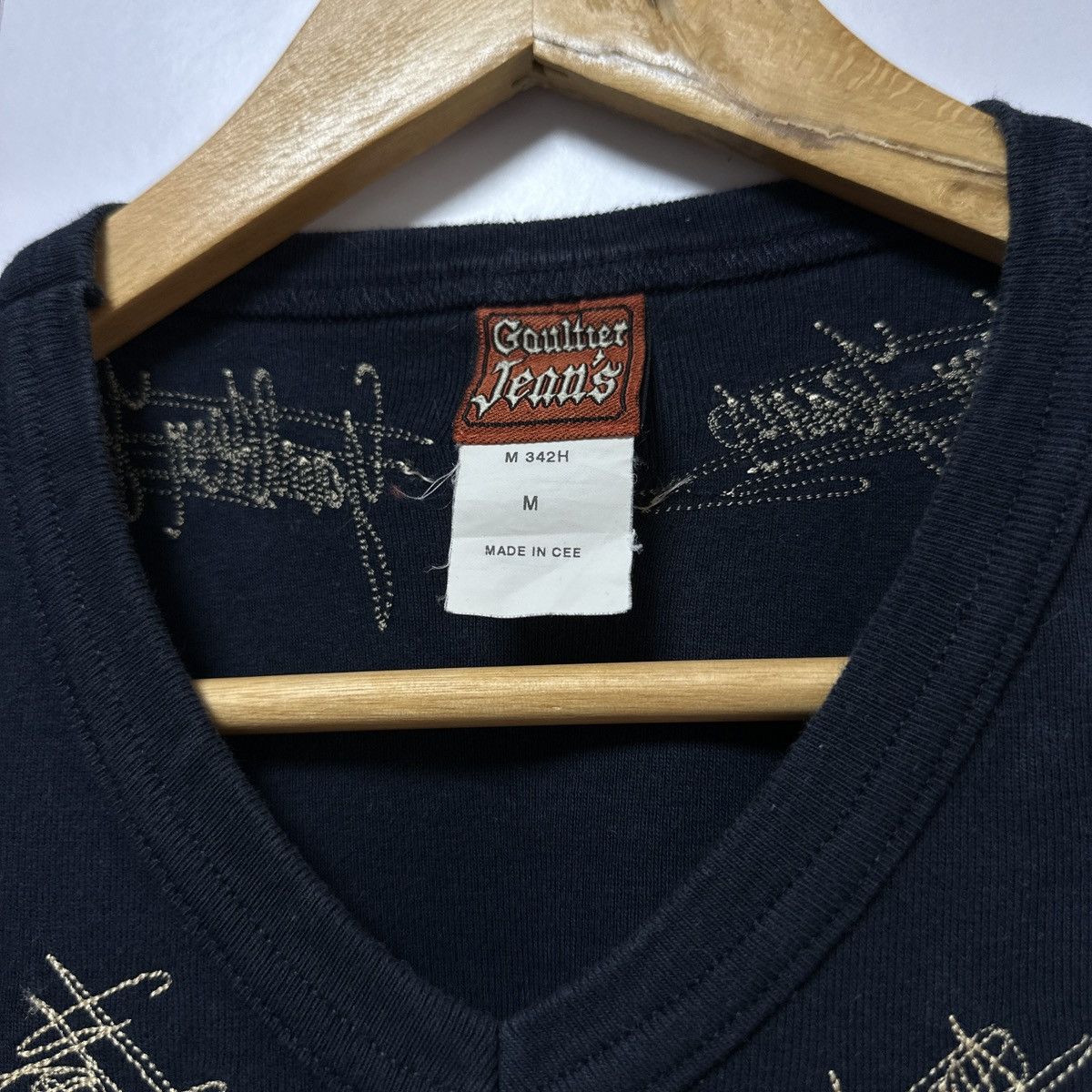 Jean Paul Gaultier JEAN PAUL-GAULTIER - Embroidered navy crop top Size M / US 6-8 / IT 42-44 - 4 Thumbnail