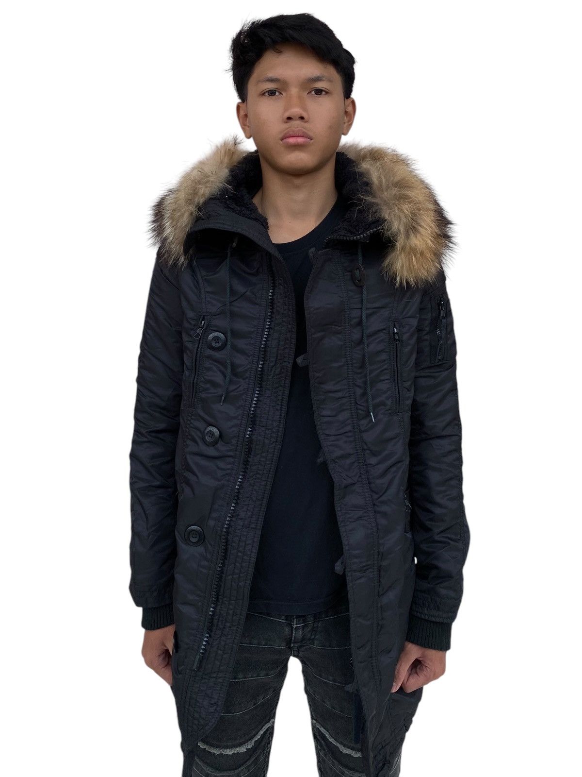14th Addiction 2000s GOA - Fur Hoodie Apocalypse Jacket Size US M / EU 48-50 / 2 - 5 Thumbnail