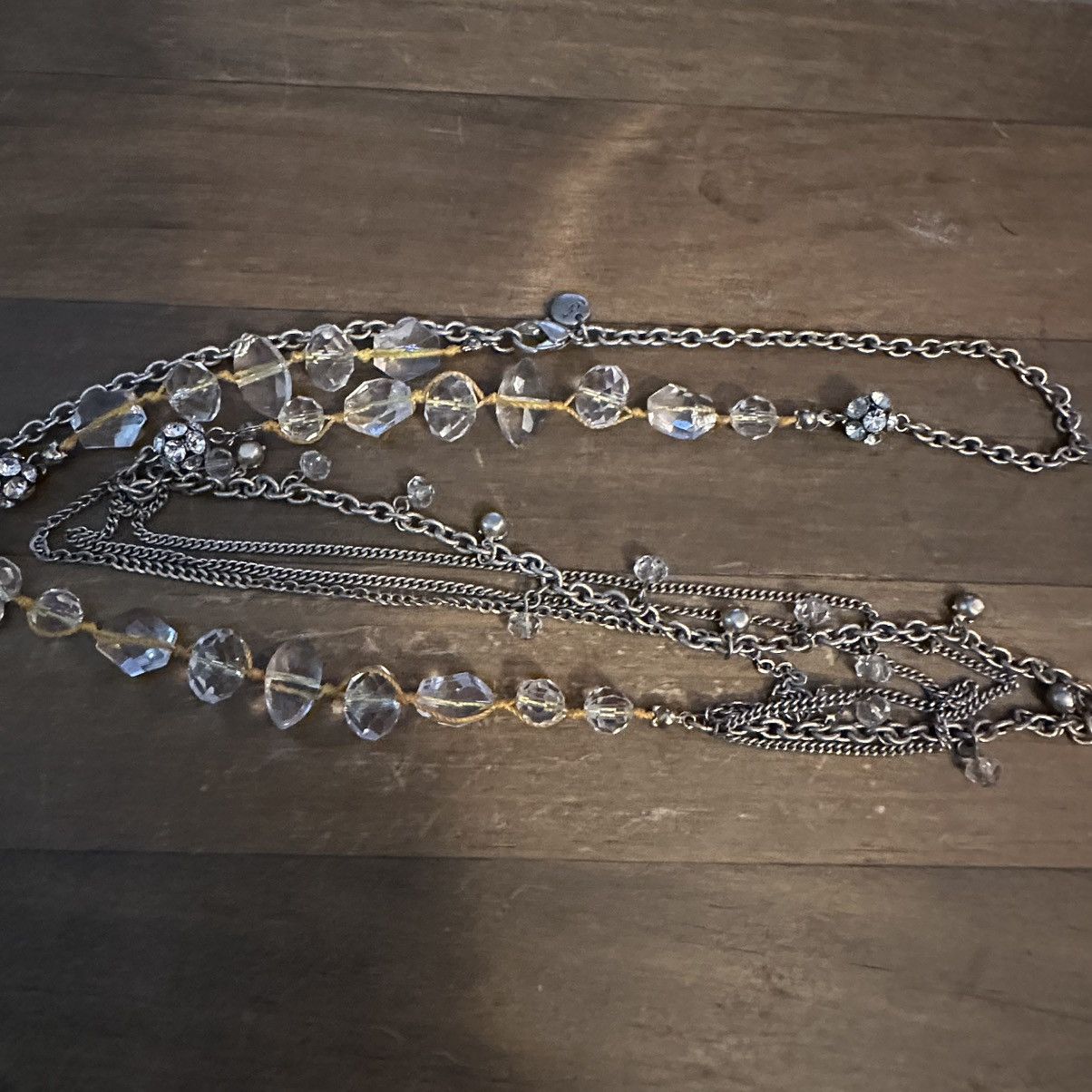 Loft Loft clear bead and multi chain long swag necklace Size ONE SIZE - 2 Thumbnail