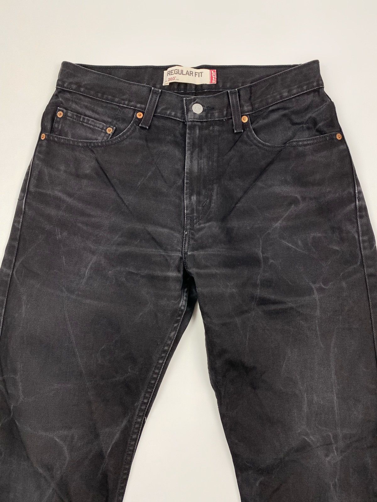 Levi's 2000’s Vintage Levi’s 505 Washed Black Denim Pants 32X32 Size US 32 / EU 48 - 4 Thumbnail