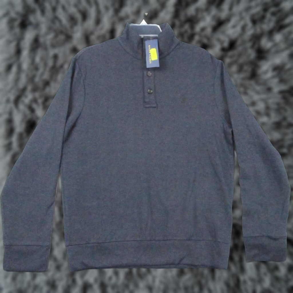 Ralph Lauren **Ralph Lauren Herringbone Navy Men's Sweater Size M High Neck Button** User: Ralph Lauren Herringbone Navy Men's Sweater Size M High Neck Button Size US M / EU 48-50 / 2 - 1 Thumbnail