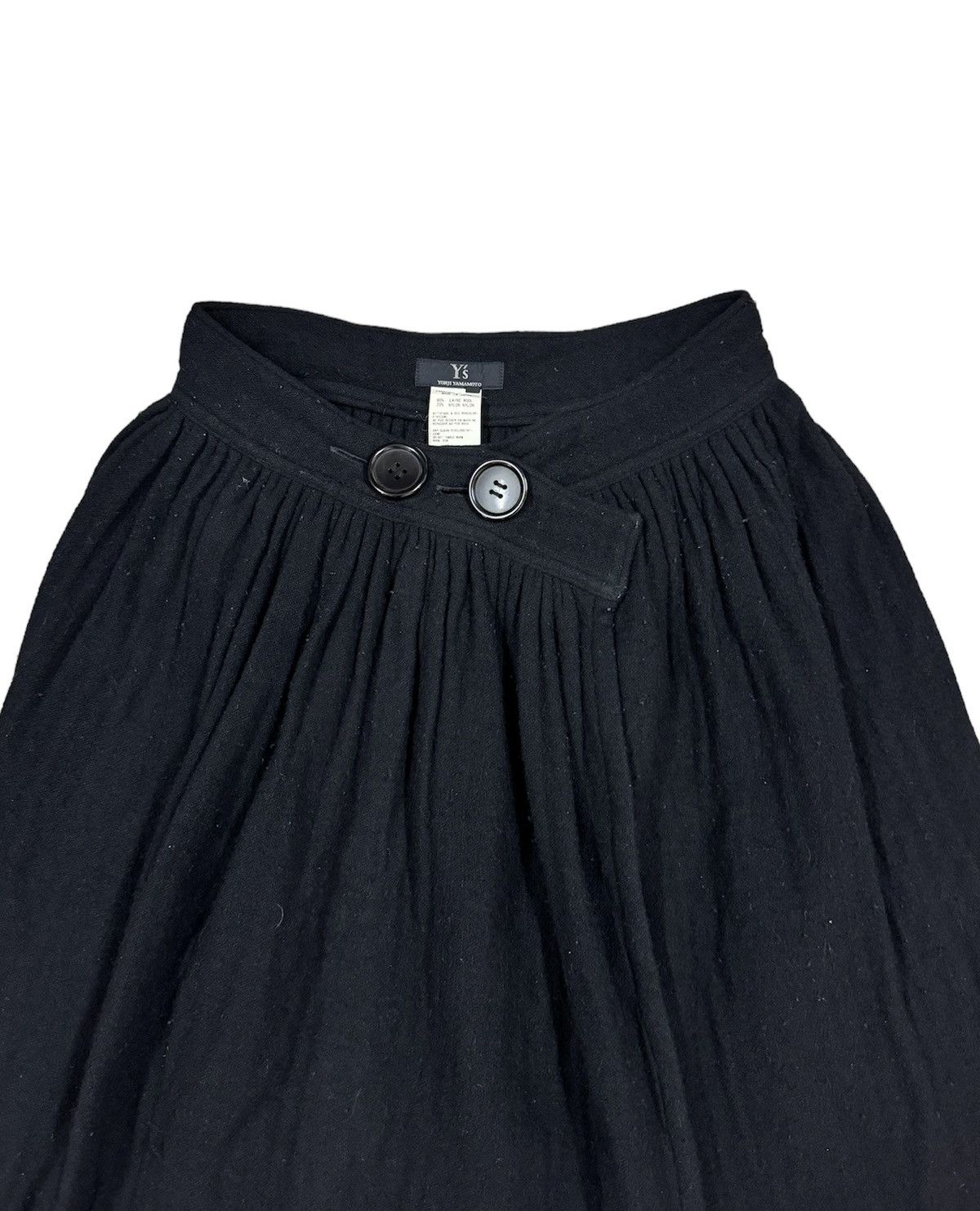 Vintage Vtg🔥Y’s Yohji Yamamoto Asymmetric Gabardine Wrap Skirt Size 31" - 4 Thumbnail