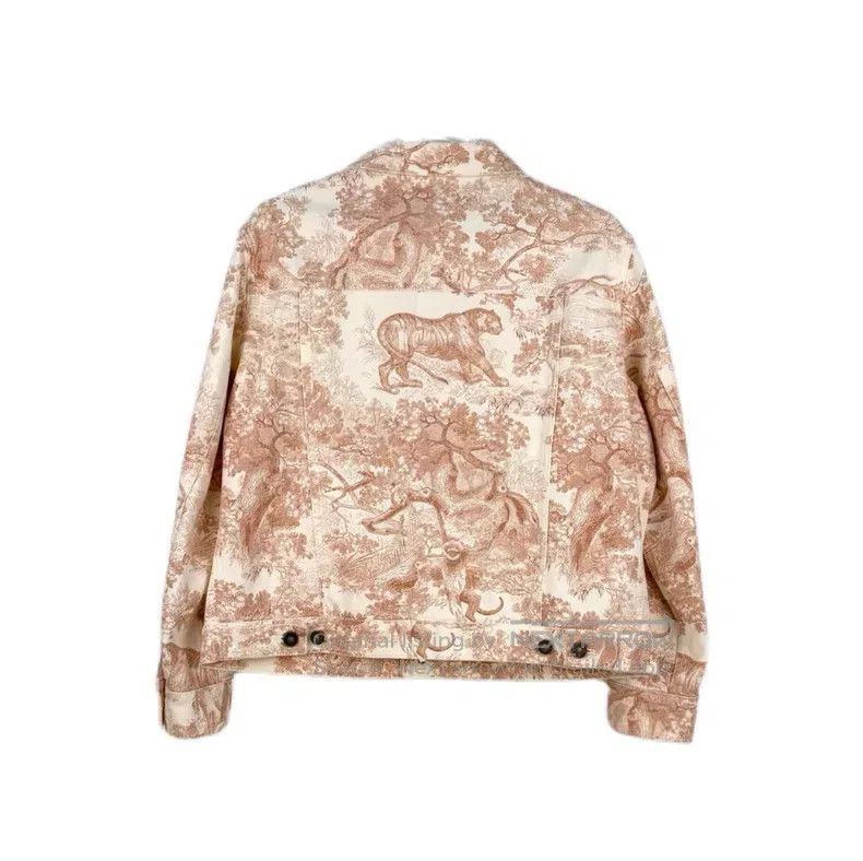 Dior Dior Pink Zoo Bee Embroidery Denim Jacket Size XXS / US 00 / IT 34 - 2 Thumbnail