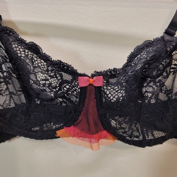 Other Aubade Black Lace Pink Froufrou Size 38c Size ONE SIZE - 3 Thumbnail
