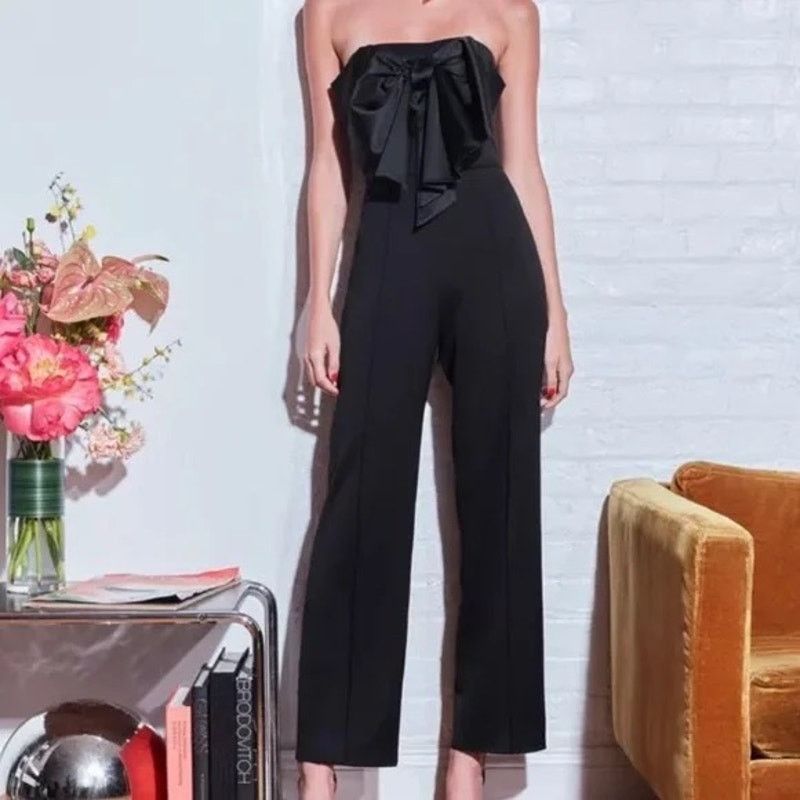 Fleur du Mal Fleur du Mal Bow Tie Jumpsuit black wool size 2 Size 26" / US 2 / IT 38 - 2 Thumbnail