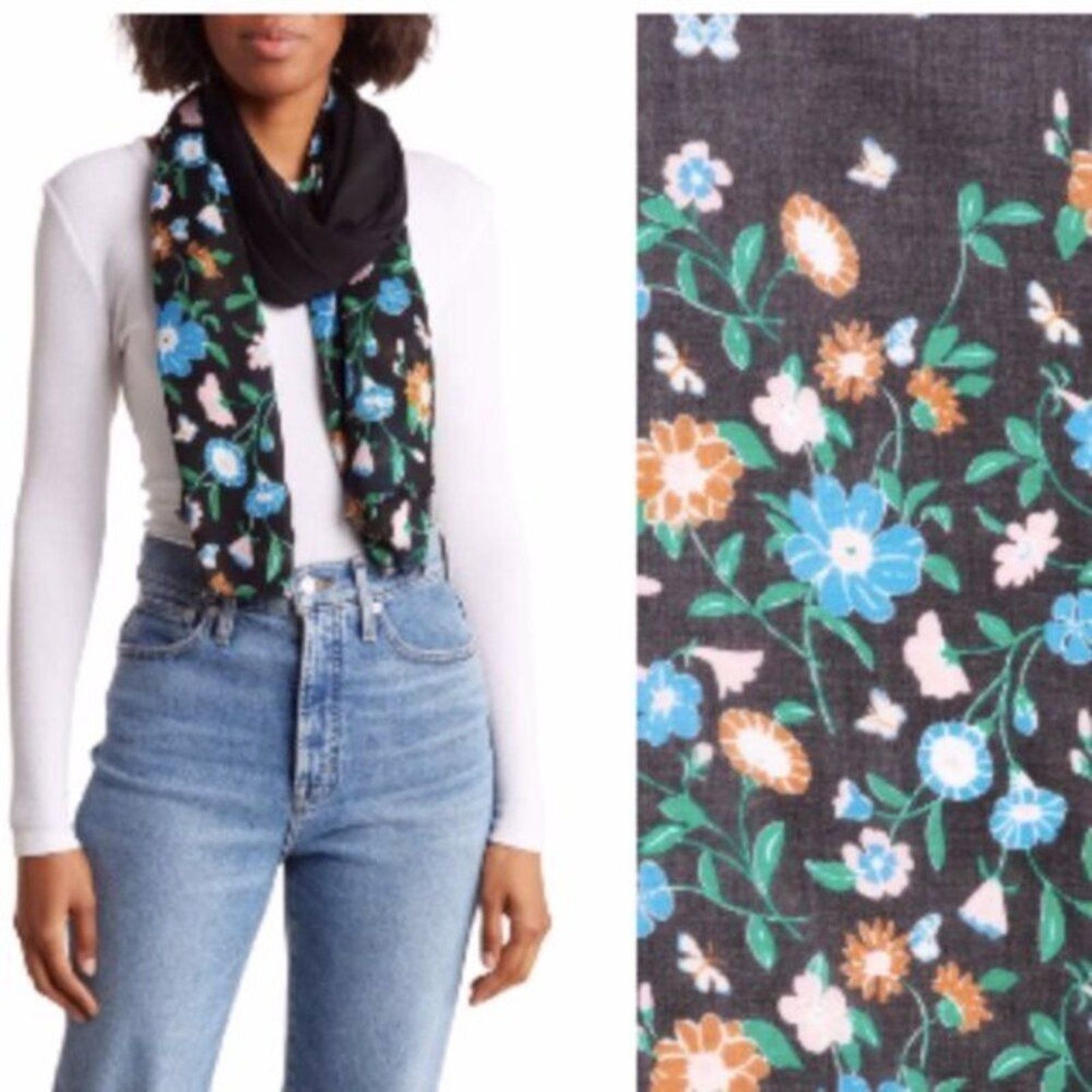 Kate Spade kate spade new york floral garden oblong scarf Size ONE SIZE - 3 Thumbnail