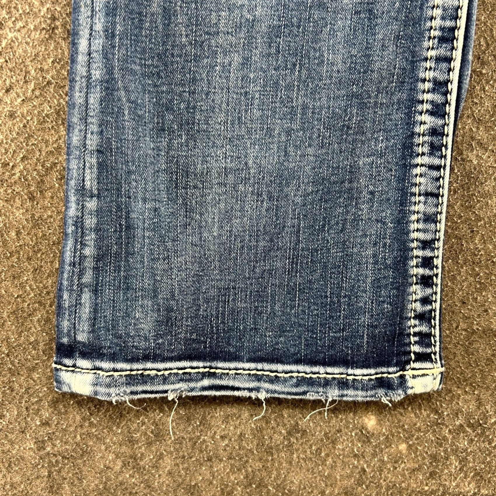 Miss Me Miss Me Jeans Womens 26 Blue Mid Rise Bootcut Medium Wash Bling Rhinestone Sequin Embroidered Buffalo Rock Western Jeans Size 26" / US 2 / IT 38 - 2 Thumbnail