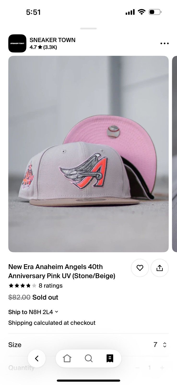 Cooperstown Collection × MLB × New Era Size 7 Anaheim Angels 40th Anniversary Pink UV Size ONE SIZE - 1 Thumbnail
