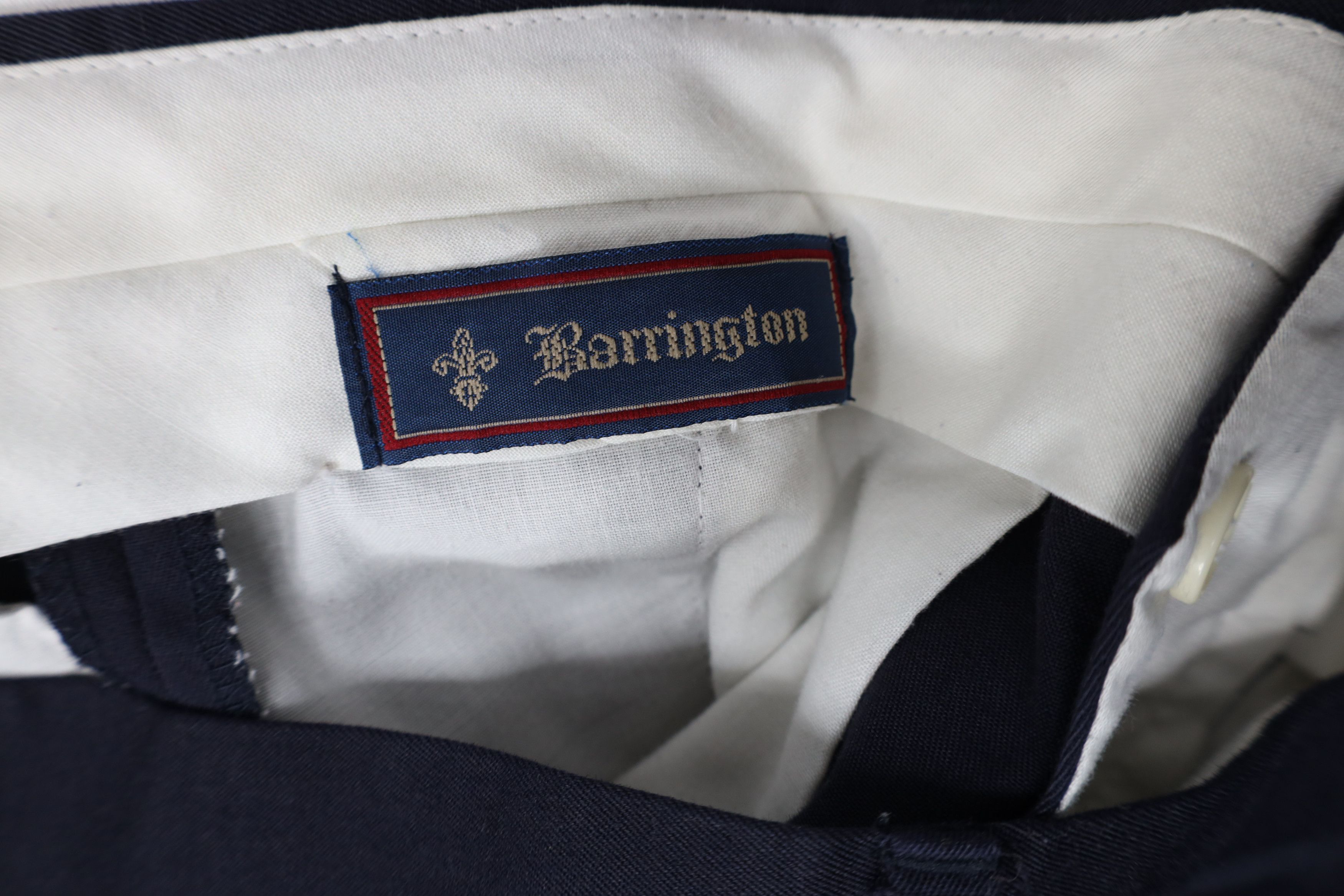 Vintage Vintage 90s Gabardine Knit Wide Leg Chino Pants Navy Blue Size US 32 / EU 48 - 9 Thumbnail