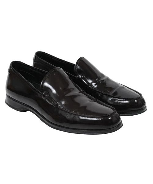 Prada Dark Red Burgundy Leather Slip On Penny Loafers - 01746-B Size US 11.5 / EU 44-45 - 1 Thumbnail