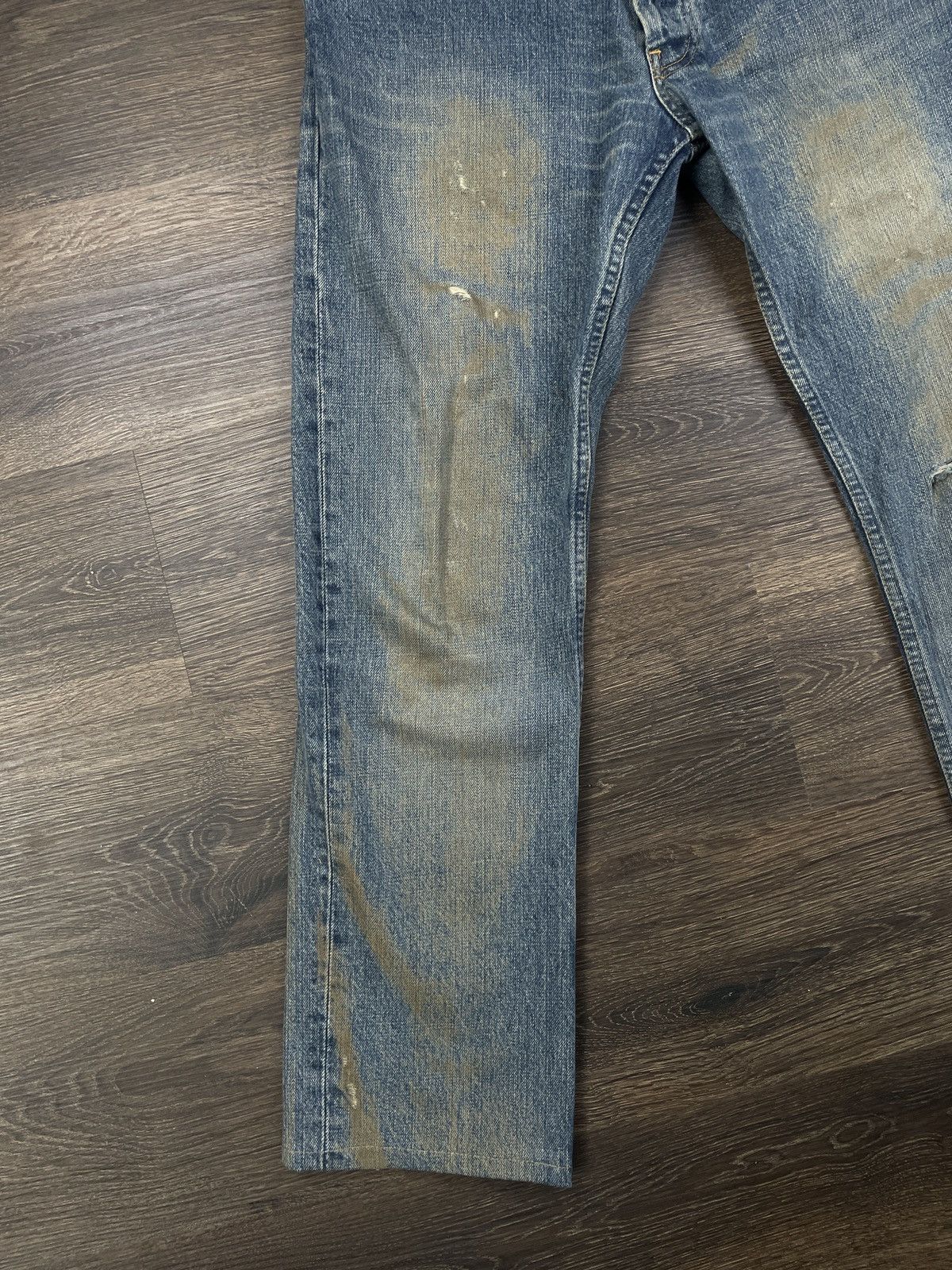 Helmut Lang Distressed Mud Denim - Helmut Lang 1998 Size US 31 - 2 Thumbnail