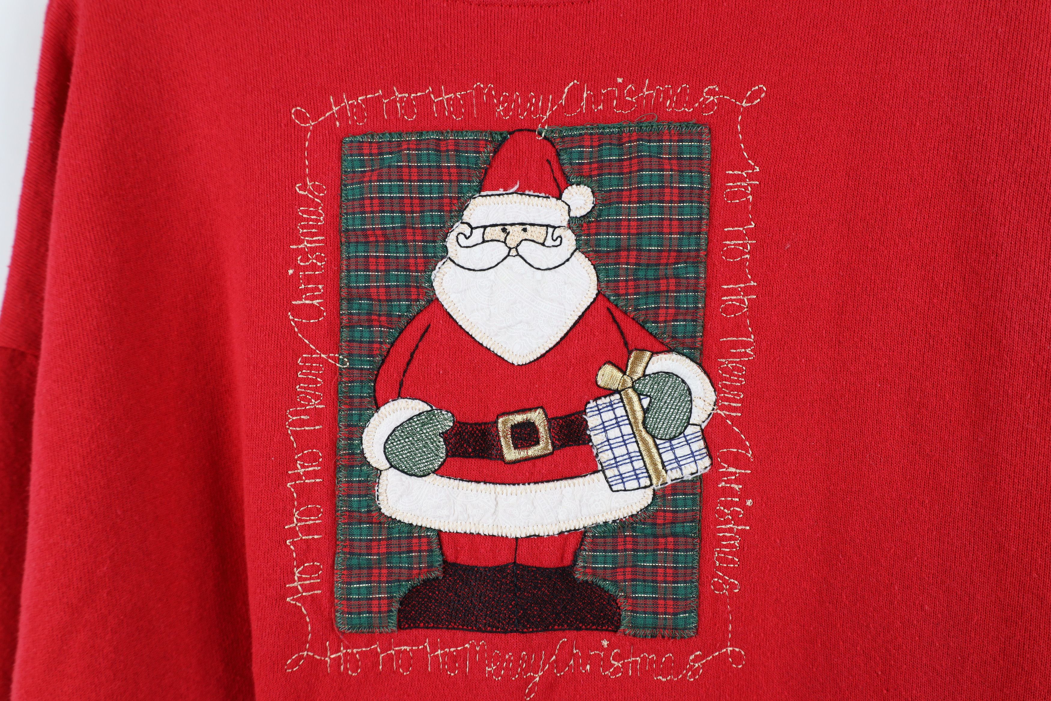 Vintage Vintage 90s Streetwear Santa Claus Christmas Sweatshirt Red Size XL / US 12-14 / IT 48-50 - 5 Thumbnail