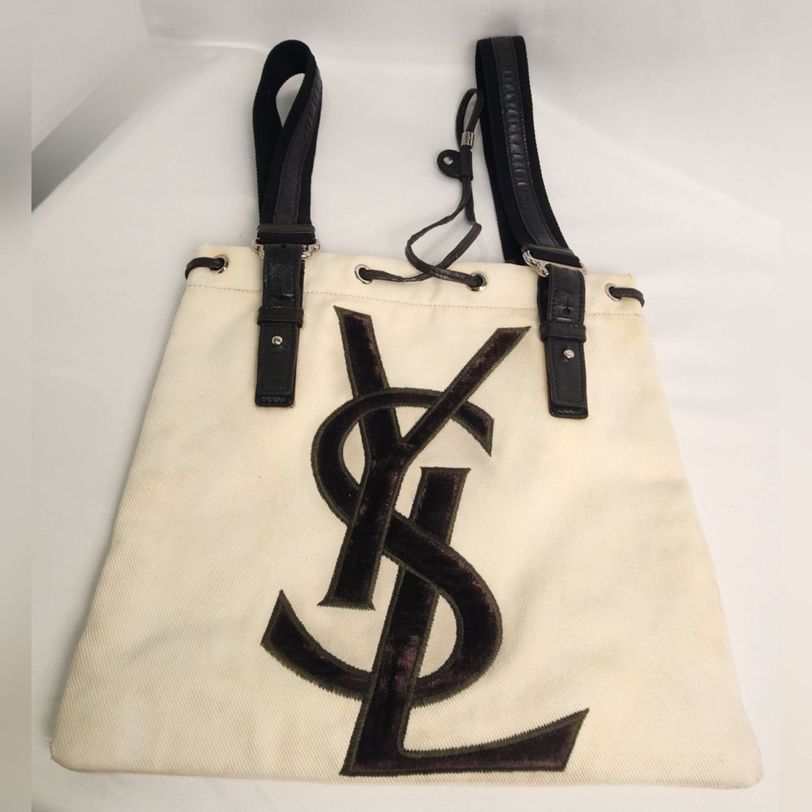 Yves Saint Laurent Yves Saint Laurent YSL Brown Cream Kahala Tote Messenger Bag Size ONE SIZE - 7 Thumbnail