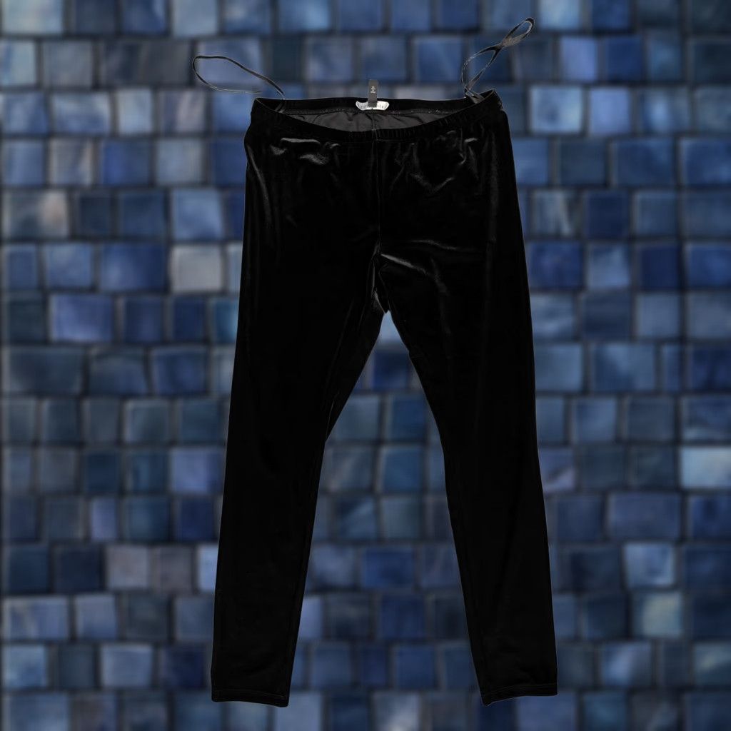 Eileen Fisher Eileen Fisher Leggings Womens PM Black Velvet High Rise Ankle Stretch Pants Size 32" / US 10 / IT 46 - 1 Thumbnail