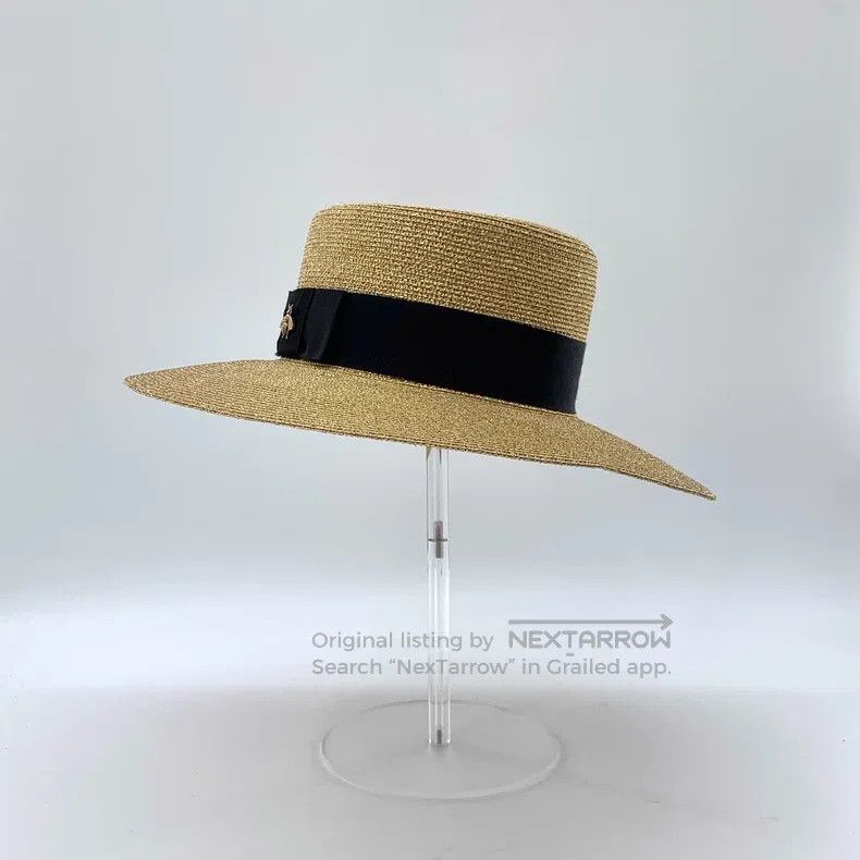 Gucci Gucci SizeXL Golden little bee woven fisherman's hat Size ONE SIZE - 2 Thumbnail