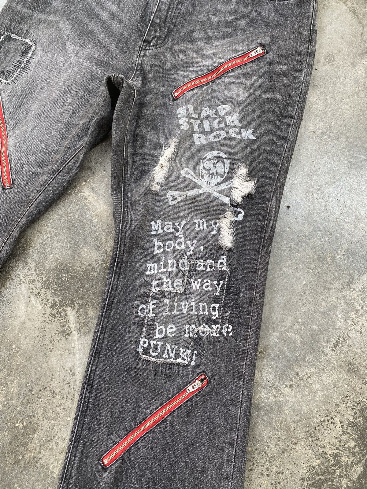 Vintage Vintage Smile Land Zipper Punk Distressed Denim Pants Size US 34 / EU 50 - 7 Thumbnail