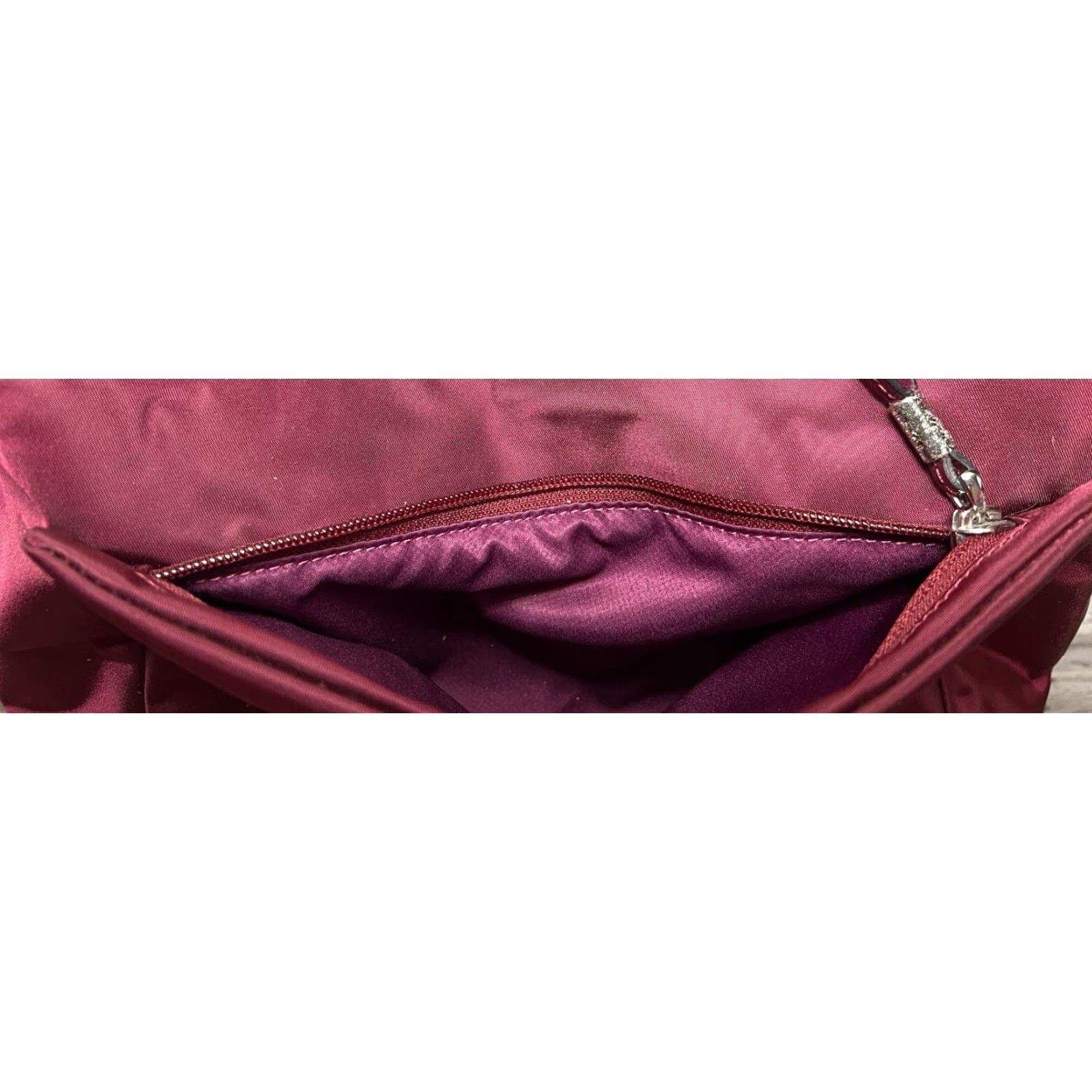 Tumi TUMI Crossbody Bag Cranberry Wine Berry Dark Berry Leather Nylon Zip Crossbody Strap Womens 21” Size ONE SIZE - 6 Thumbnail