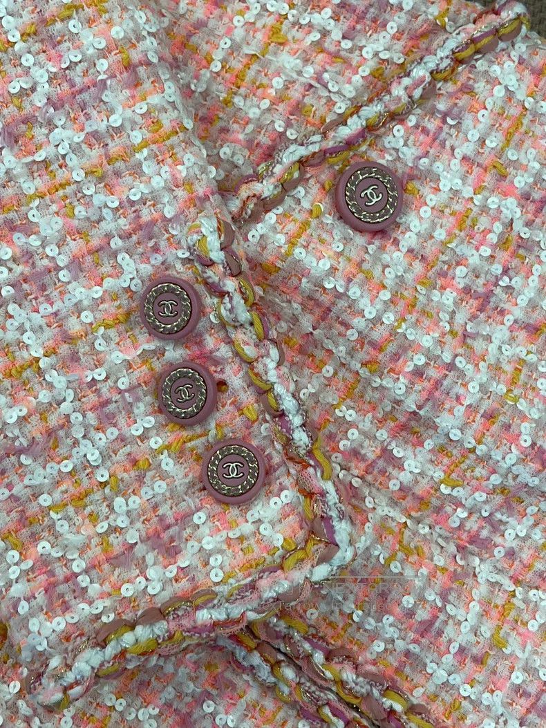 Chanel Chanel Cruise series pink sequin plaid dress Size XS / US 0-2 / IT 36-38 - 3 Thumbnail