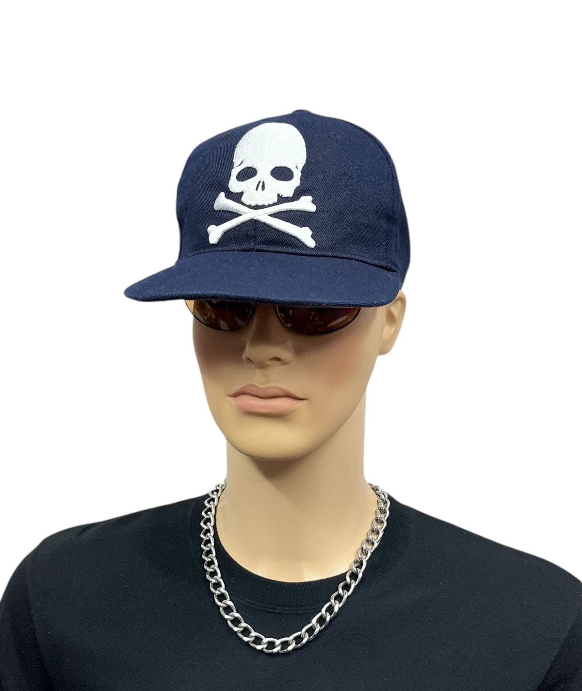 Skullcandy 🔥Vintage SKULL CROSSBONES Snapback Hat Number (N)ine Style Size ONE SIZE - 2 Thumbnail