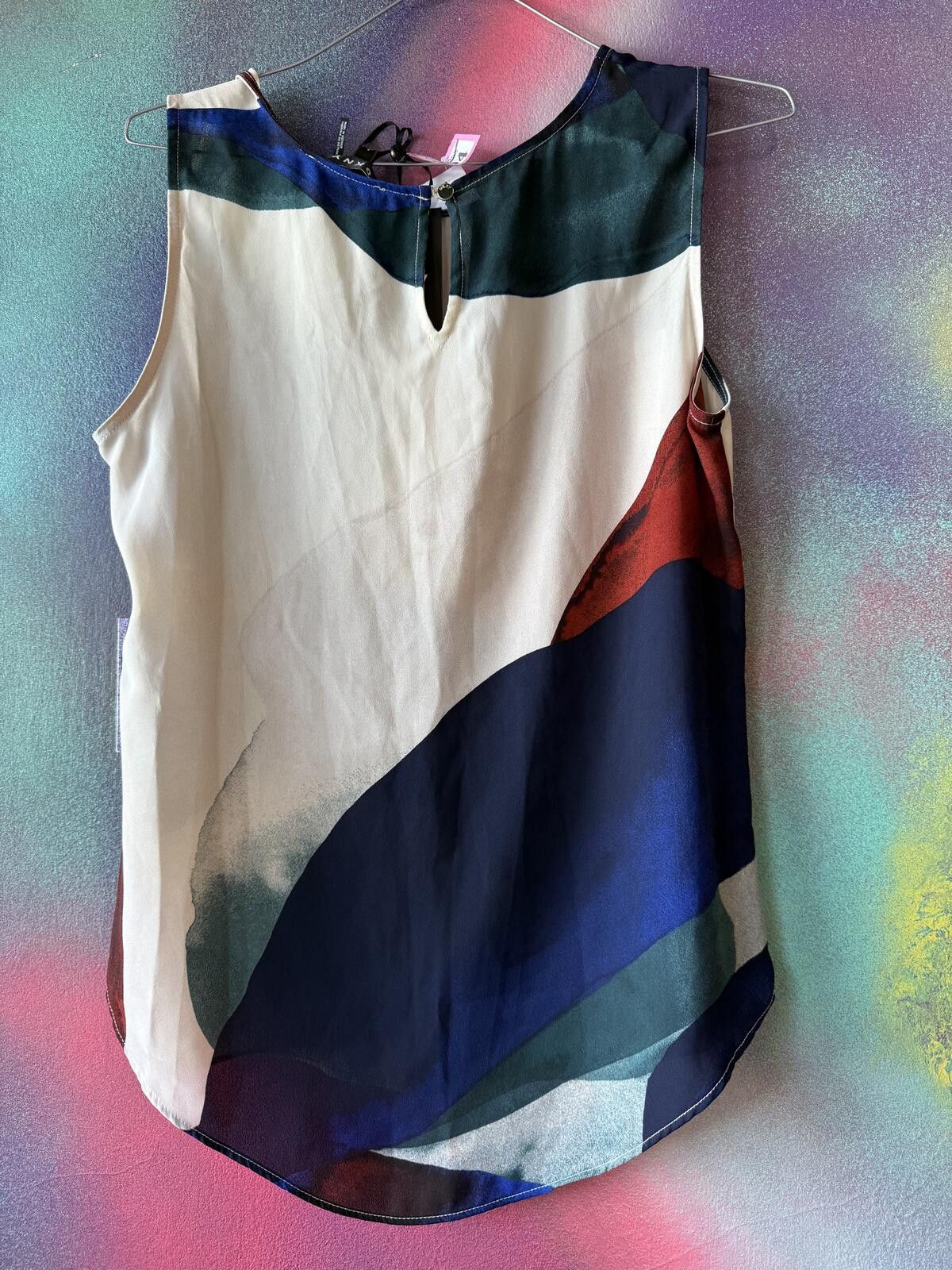 Other Folk Multi Abstract Impasto Print Satin Sleeveless Top Size S / US 4 / IT 40 - 3 Thumbnail