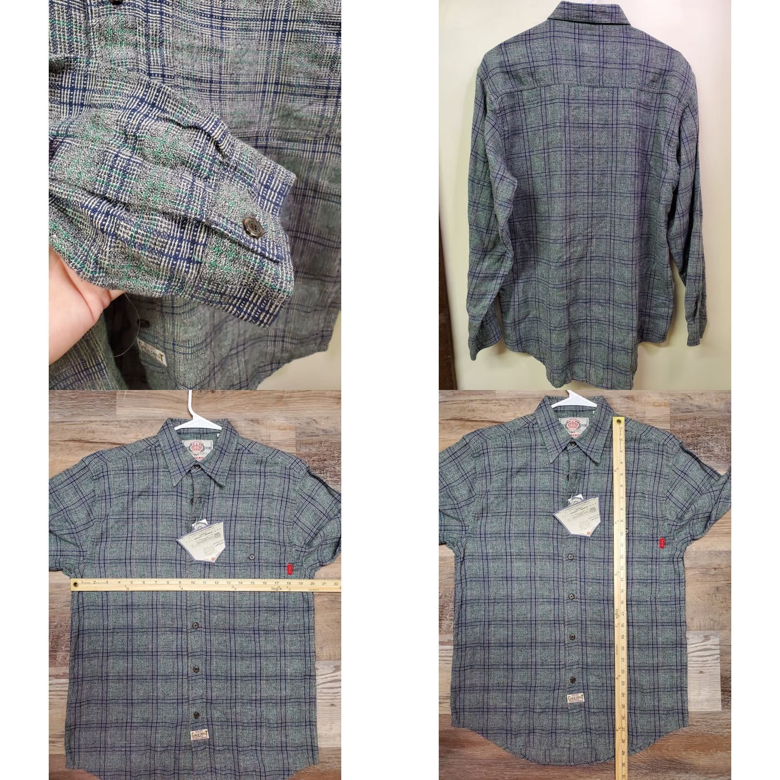 Bugle Boy VINTAGE Bugle Boy Flannel Shirt Long Sleeve Mens Size S Gray Plaid Gold Crest Button-Up Casual Shirt Size US S / EU 44-46 / 1 - 8 Thumbnail