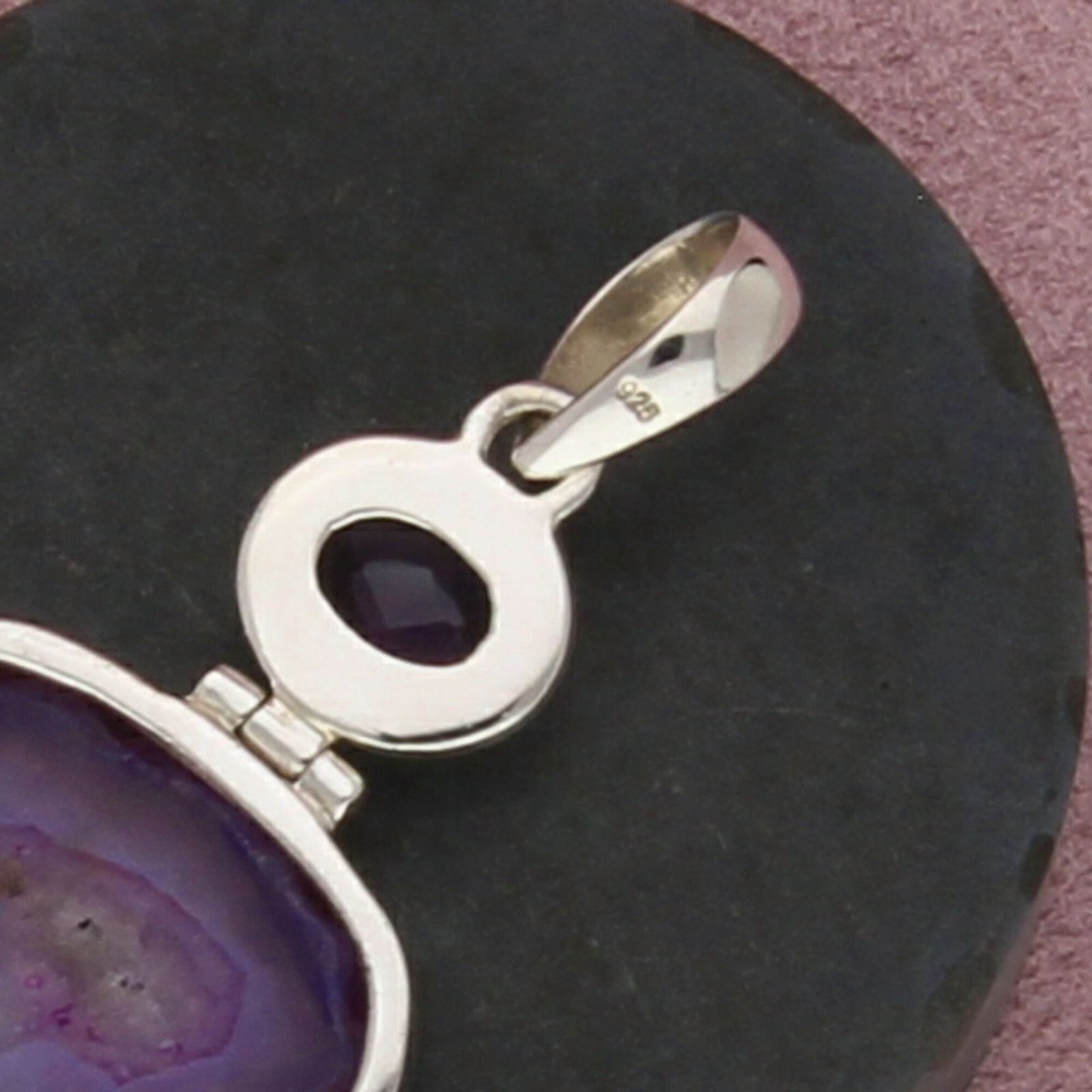 Sterling Silver sterling silver faceted amethyst druzy pendant Size ONE SIZE - 3 Thumbnail