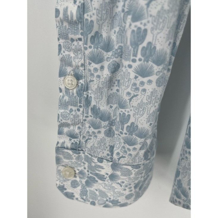 Express Express Slim Fit Long Sleeve Button Down Cactus Shirt Mens M Size US M / EU 48-50 / 2 - 5 Thumbnail