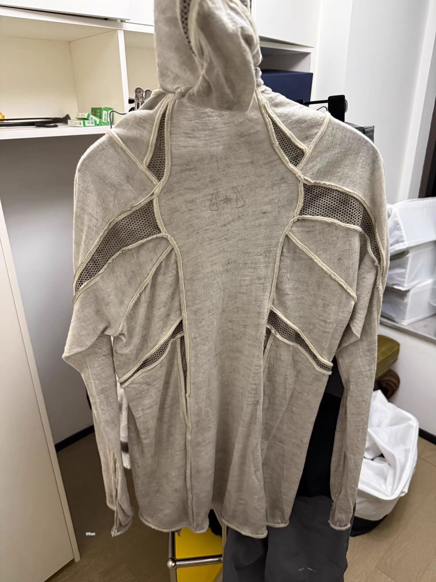 Hamcus Beige Long Sleeve Mesh Detail Top - XL Size US XL / EU 56 / 4 - 2 Thumbnail