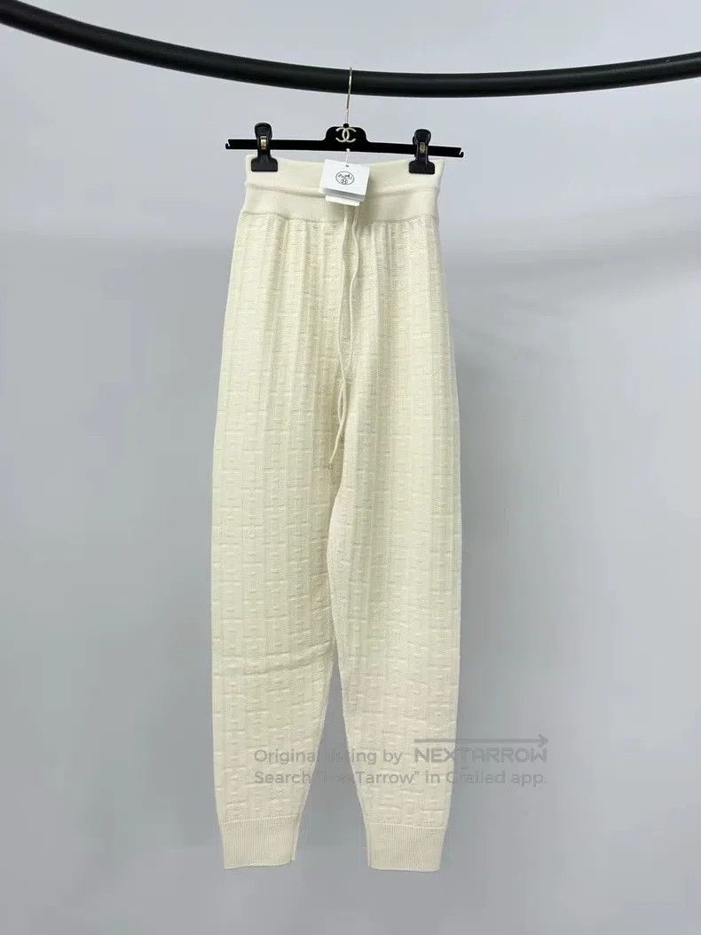 Hermes Hermes White textured wool knit long pants Size 24" / US 00 / IT 34 - 1 Thumbnail