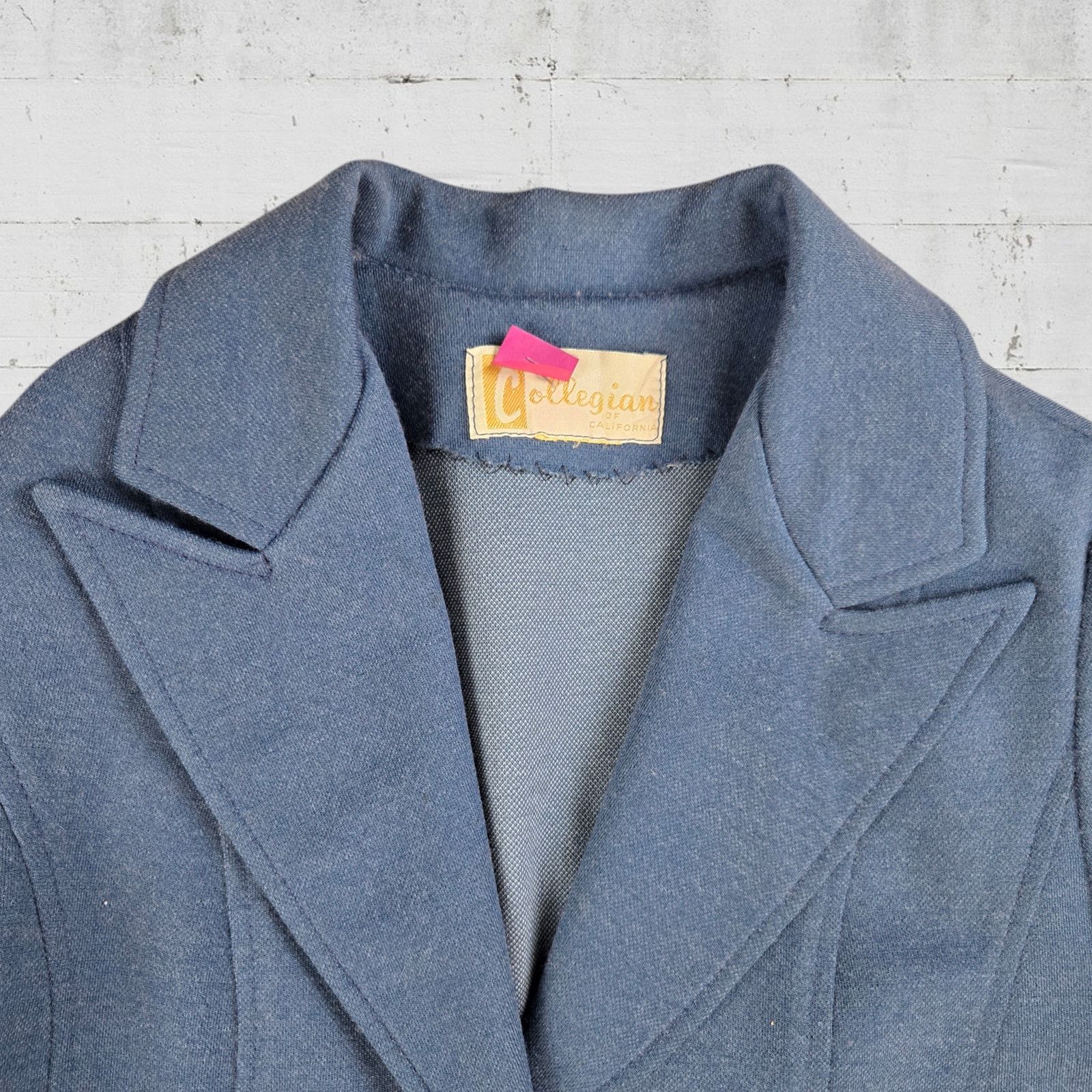 Vintage Vintage Steel Blue Wool Blend 60s Blazer Size 10 Size L / US 10 / IT 46 - 3 Thumbnail