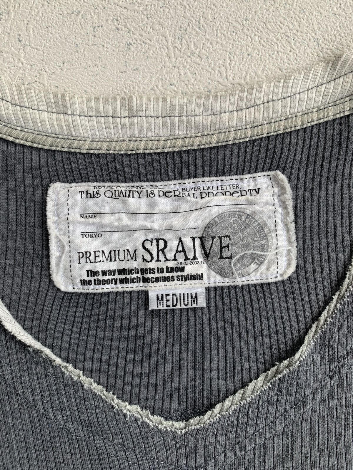 Japanese Brand Japanese Archive Ribbed Top with Pocket Detail Size US L / EU 52-54 / 3 - 3 Thumbnail