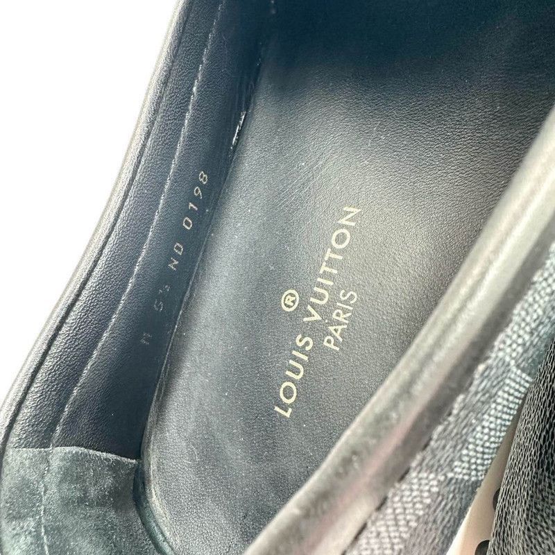 Louis Vuitton Black Leather Slip-On Casual Shoes -