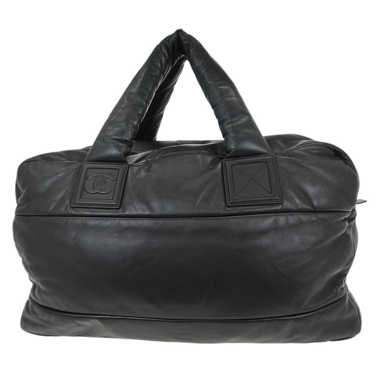 Chanel Calfskin Coco Cocoon Boston Bag Black