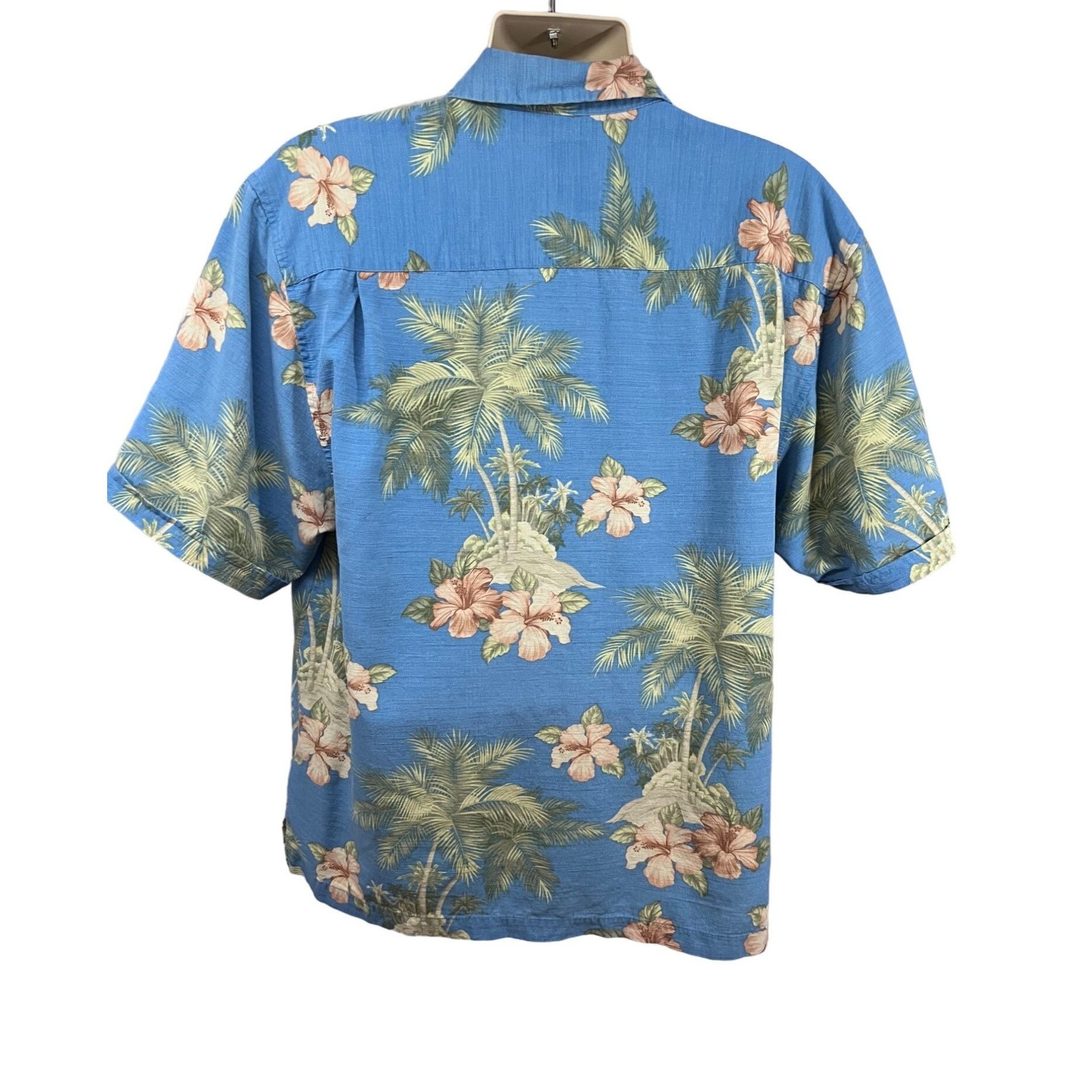 Vintage Jamaica Jaxx Mens Blue Silk Floral Hawaiian Button Up Shirt Size US XL / EU 56 / 4 - 2 Thumbnail