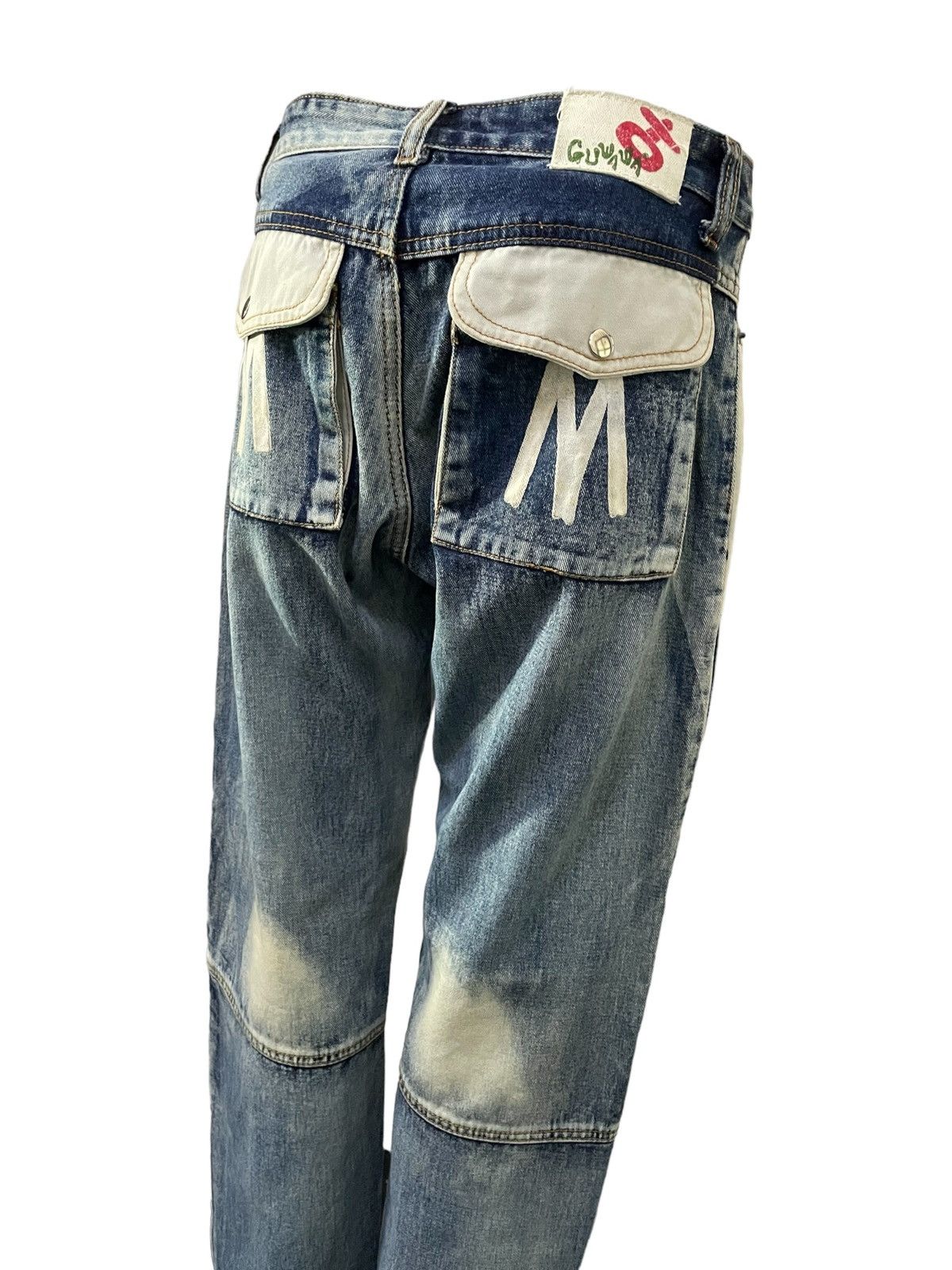 Hysteric Glamour × Japanese Brand Guwawa Japan Enzyme Wash Loose Baggy Kevlar Jeans Size US 29 - 6 Thumbnail