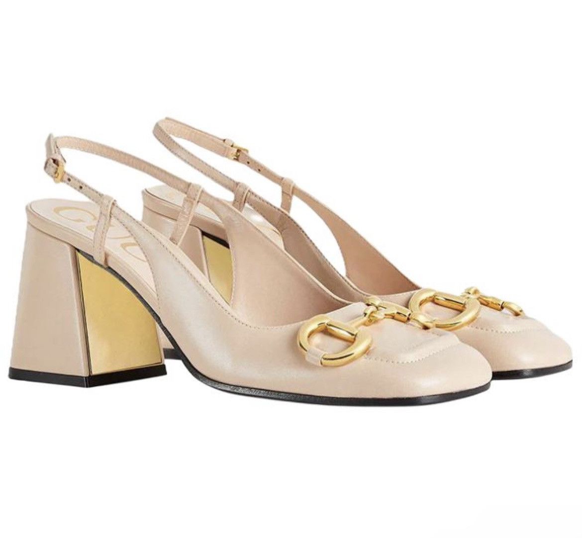 Gucci Gucci Horsebit Mid Heel Slingback Pump Size 35 Skin Rose Size US 5 / IT 35 - 1 Thumbnail