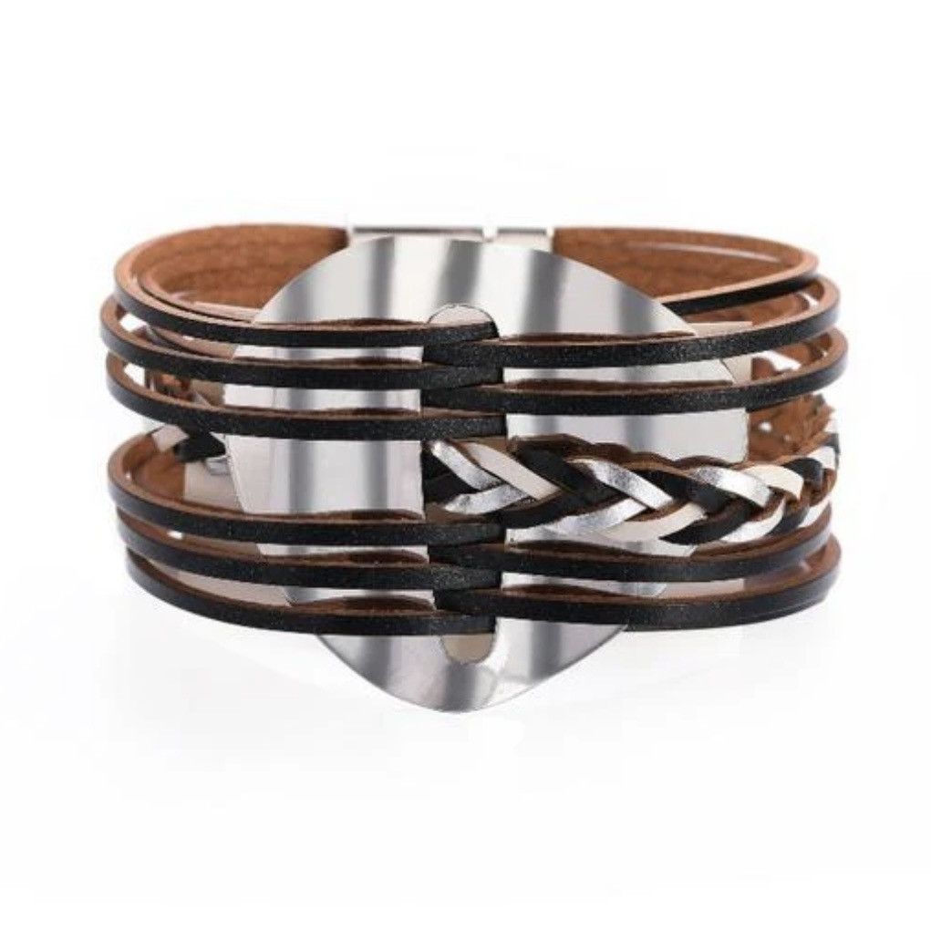 Other Reversible multi leather strand magnetic bangle bracelet Size ONE SIZE - 2 Thumbnail