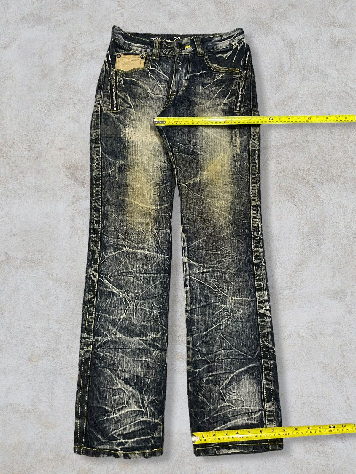 Le Grande Bleu (L.G.B.) Japanese Gothic And Punk Style Rusty Mud Wash Skull Jeans Size US 30 / EU 46 - 20 Thumbnail