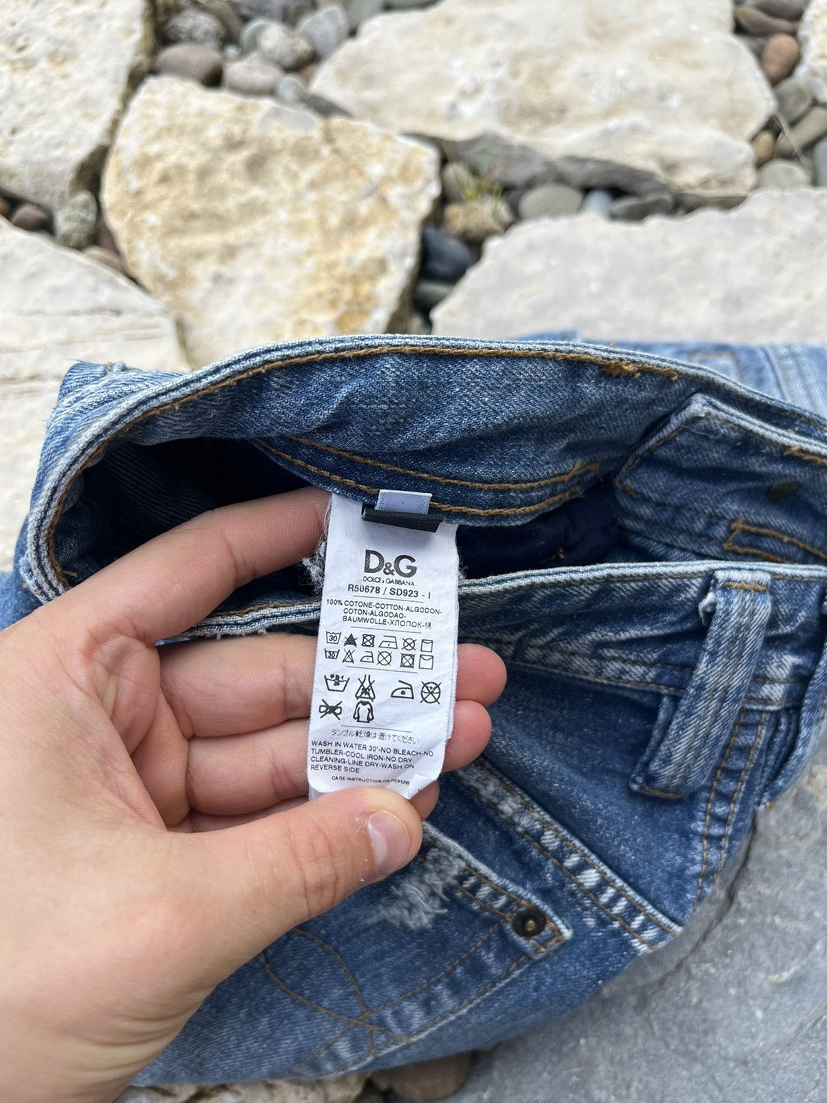 Dolce & Gabbana × Jean Vintage Dolce & Gabbana y2k distressed jeans ripped pants Size US 30 / EU 46 - 22 Thumbnail