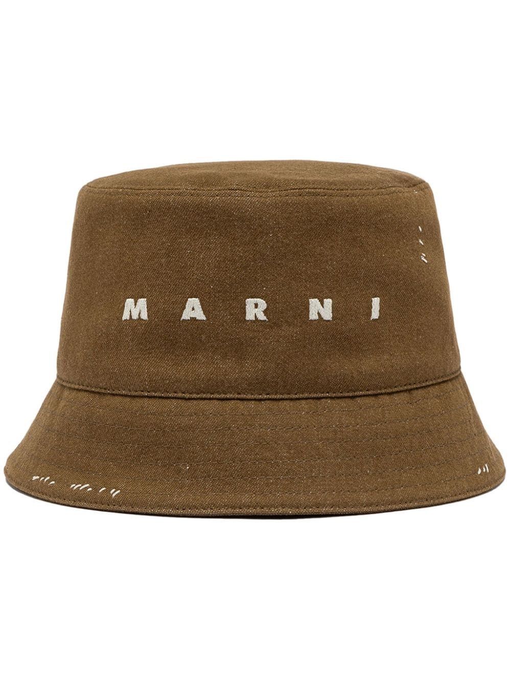 Marni o1f1d3z1125 Size: OS / Logo-Embroidered Bucket Hat / Cap Size ONE SIZE - 1 Thumbnail
