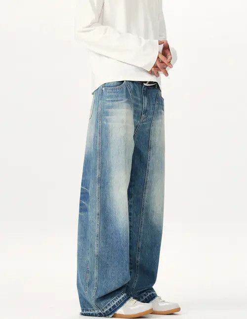 Hypebeast × Japanese Brand × Jean Light blue washed distressed baggy jeans Size US 32 / EU 48 - 4 Thumbnail
