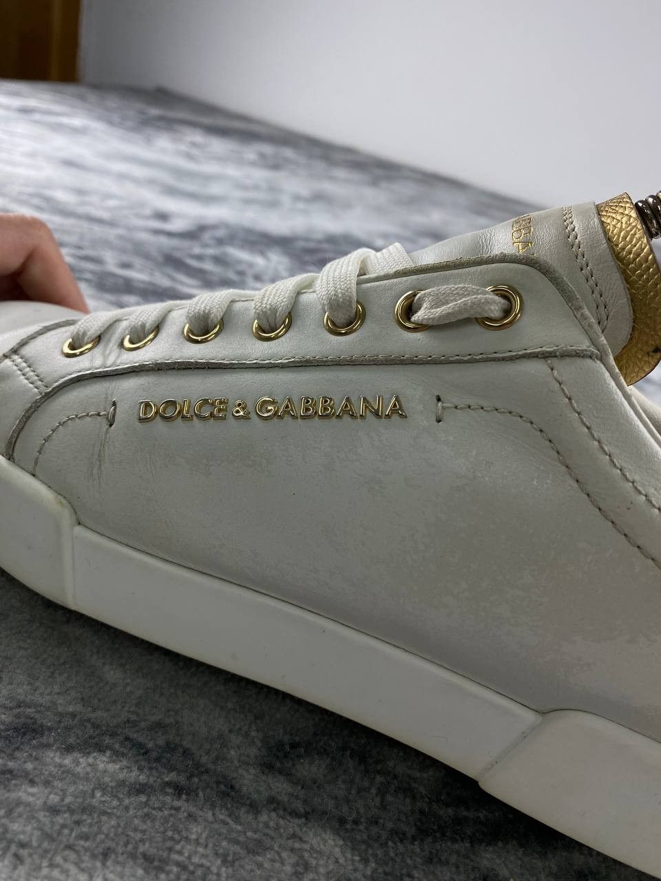 Dolce & Gabbana Dolce & Gabbana Portofino Leather Trainers Men Size 41 White Size US 8 / EU 41 - 15 Thumbnail