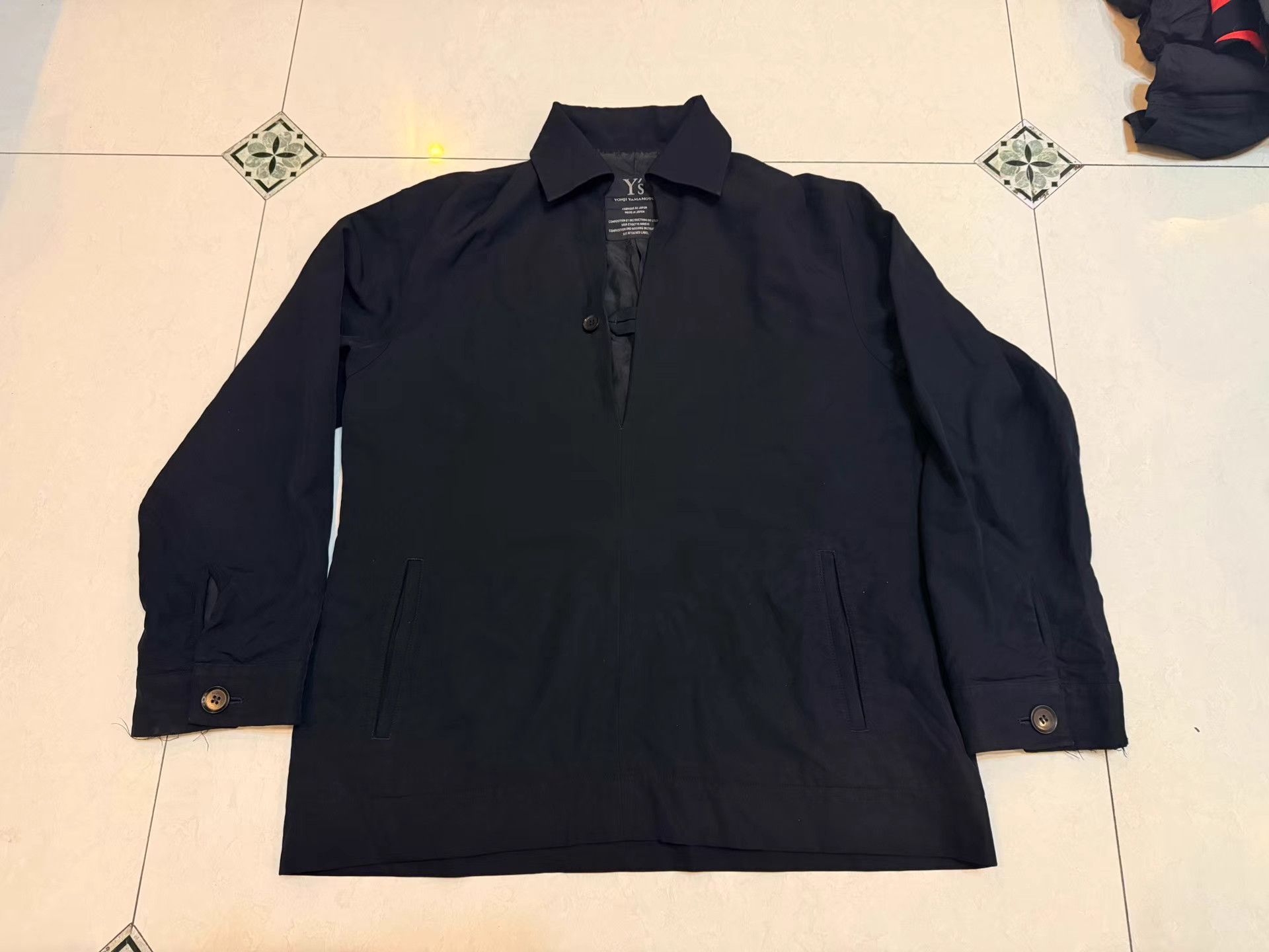Yohji Yamamoto Yohji Yamamoto Y's Wool Single-Button Half-Collar Jacket K3 Size US XL / EU 56 / 4 - 1 Thumbnail