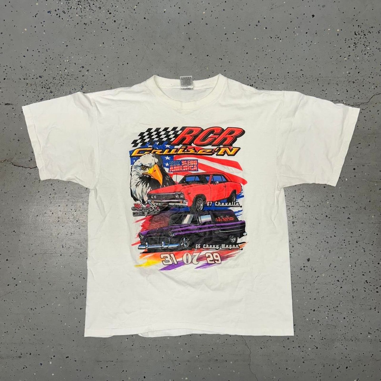 Fruit Of The Loom Y2K RCR Cruise N white cotton t-shirt Size US L / EU 52-54 / 3 - 1 Thumbnail