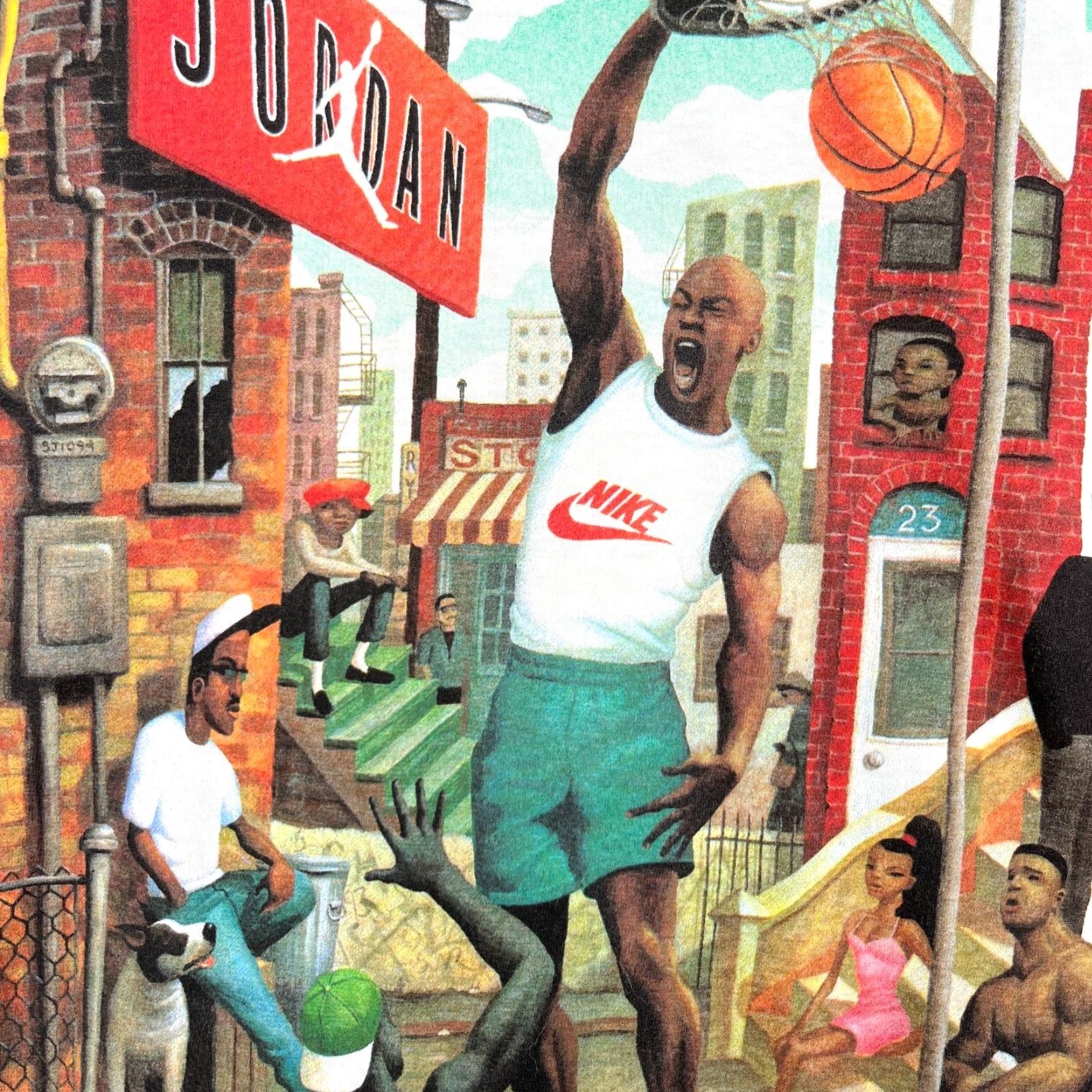 VINTAGE NIKE MICHAEL JORDAN Mark Ryden Hoop Heroes Graphic T-Shirt