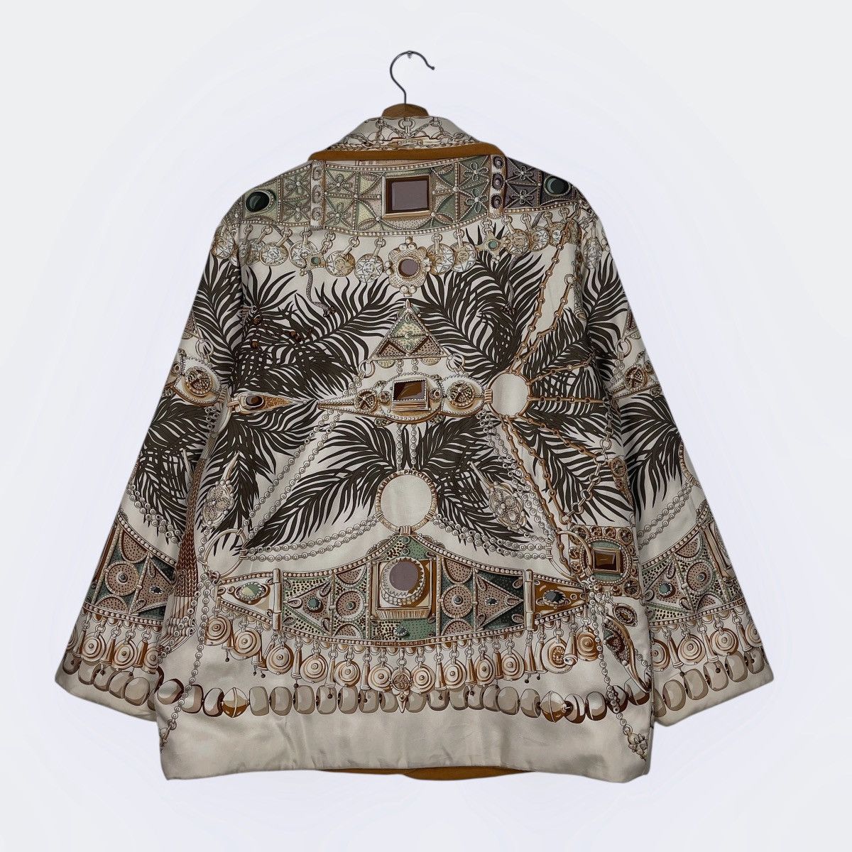 Hermes Vintage Hermes Terres Precieuses Silk Wool Reversible Jacket Size S / US 4 / IT 40 - 5 Thumbnail