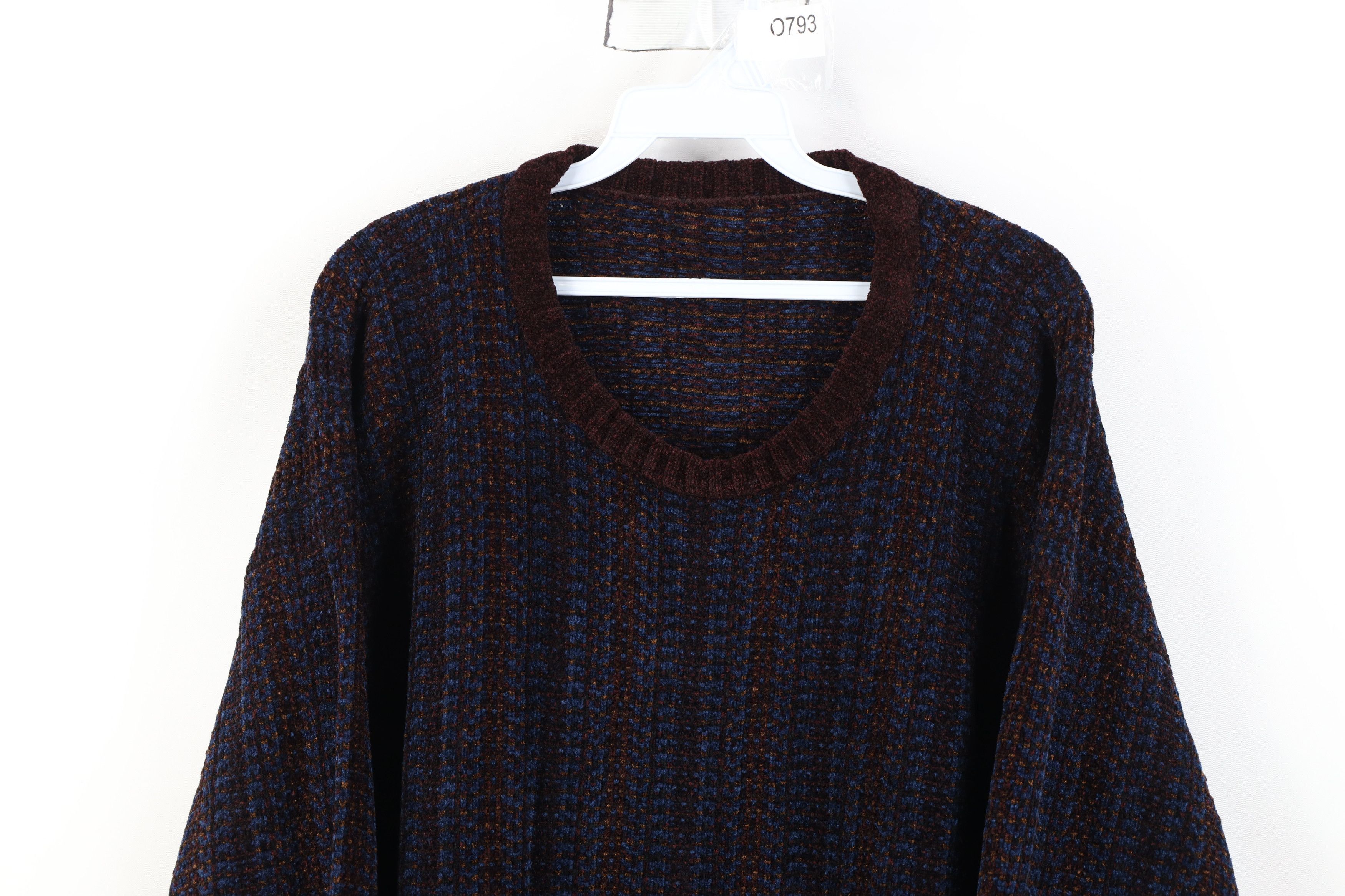 Vintage Vintage 90s Streetwear Striped Fleece Knit Crewneck Sweater Size US XL / EU 56 / 4 - 2 Thumbnail