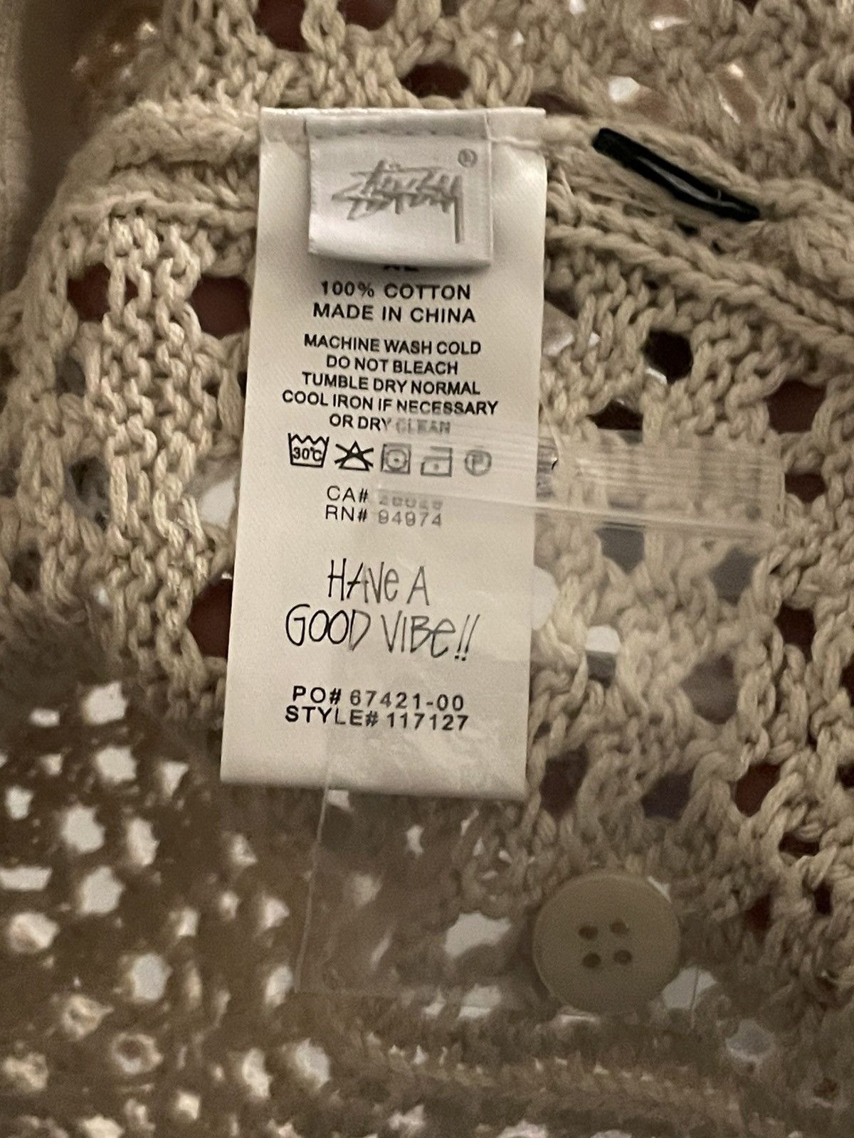 Stussy Crochet Button Up Shirt Size US XL / EU 56 / 4 - 4 Thumbnail