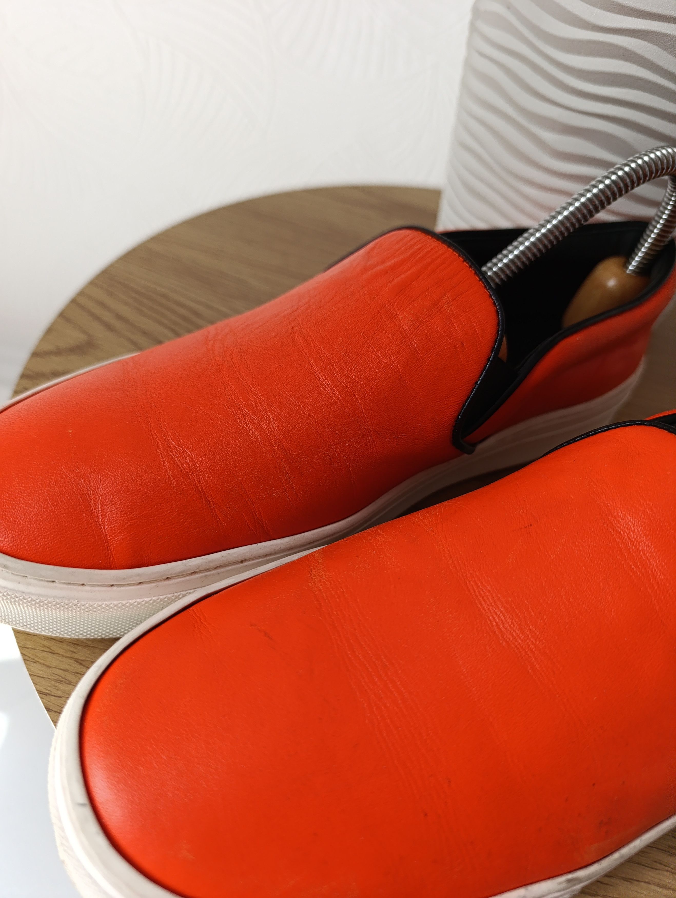 Celine CELINE LEATHER ORANGE SLIP-ON WOMENS SHOES Size US 8 / IT 38 - 10 Thumbnail